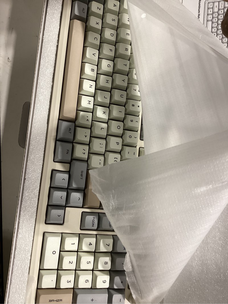 Condition photo showing Good Condition for epomaker galaxy100 qmk/via wireless gaming keyboard, aluminum shell, bt/2.4ghz/usb-c, pre-lubed hot-swappable linear switches, nkro, rgb backlit (creamy white, wisteria linear switch) creamy white wisteria linear switch