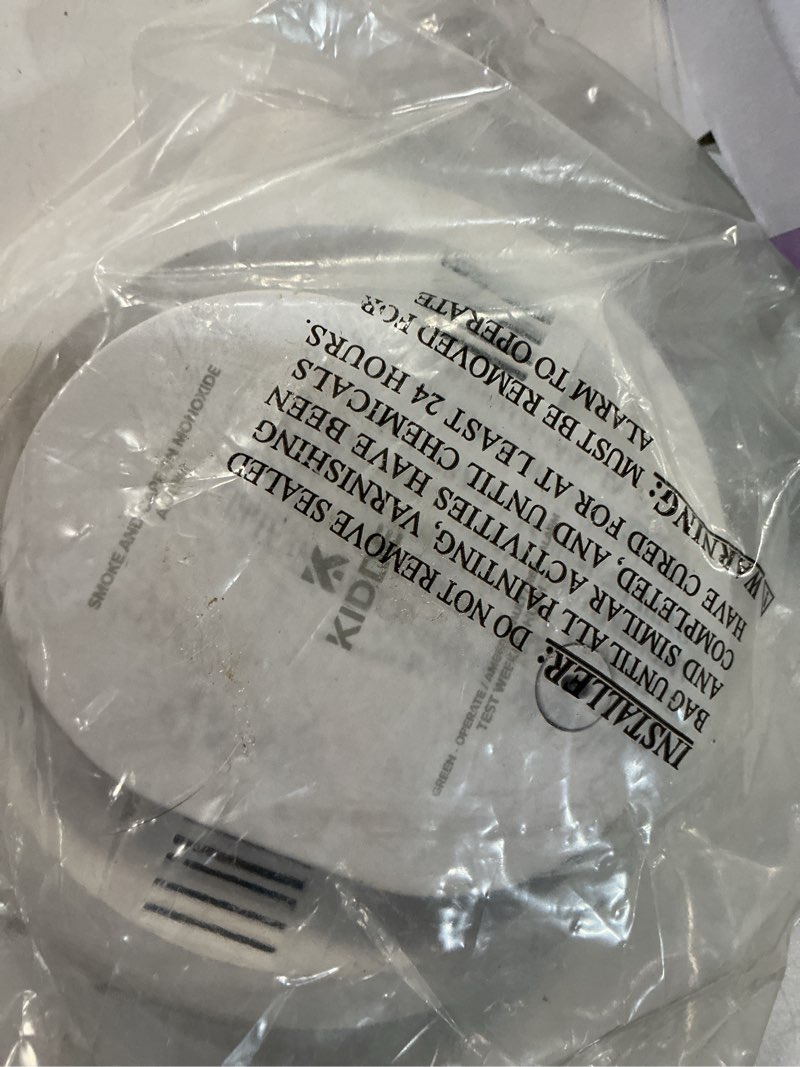 Condition photo showing As Is for new - kidde 900-cudr-v battery smoke & co detector voice alerts photoelectric hush feature