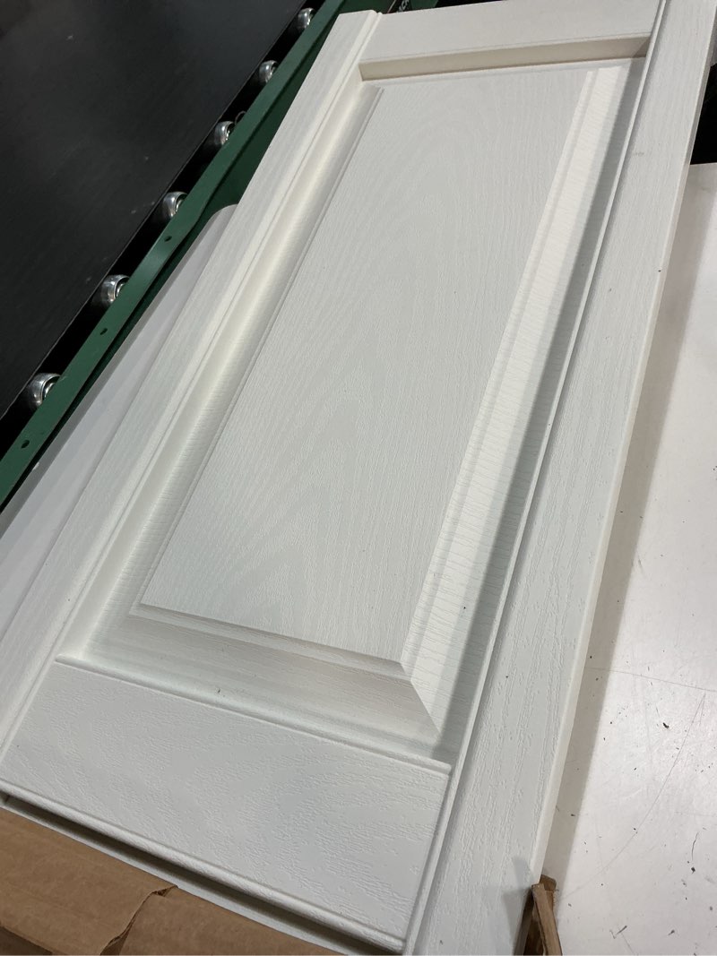 Condition photo showing Good Condition for builders edge 14.75 w in. raised panel vinyl shutters