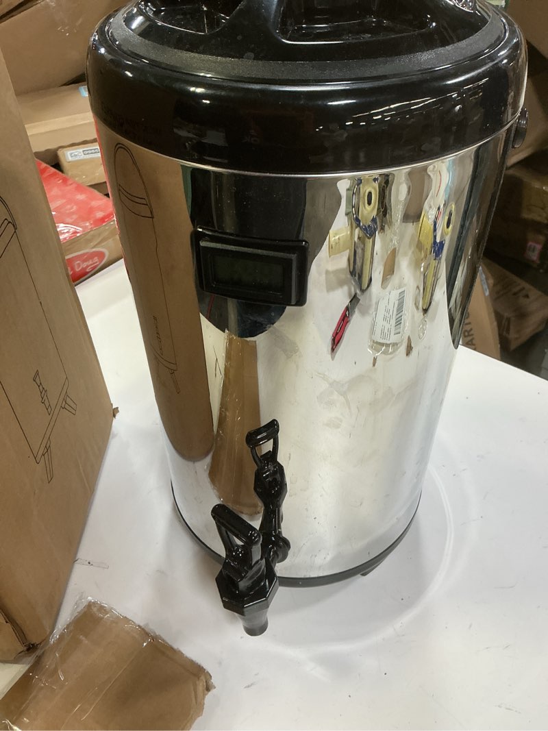 Condition photo showing Good Condition for Insulated Beverage Dispenser 3.2 Gal - 304 Stainless Steel Drink Dispenser with Thermometer & Sticky Notes for Hot and Cold Water Milk Tea Coffee for Parties Catering Commercial - Silver
