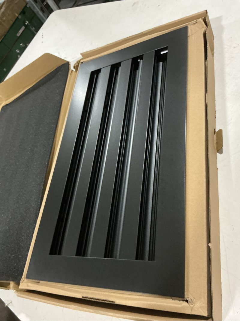 Condition photo showing As Is for fa-star clean modern ac vent cover - duct opening 16 x 8 (black) | all aluminium decorative air vent, adjustable & removable slat, screw-in on the side, linear slot diffuser for ceiling walls 16x8 (black)