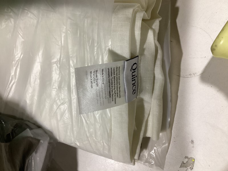 Condition photo showing Good Condition for quince shower curtain 100% linen off white