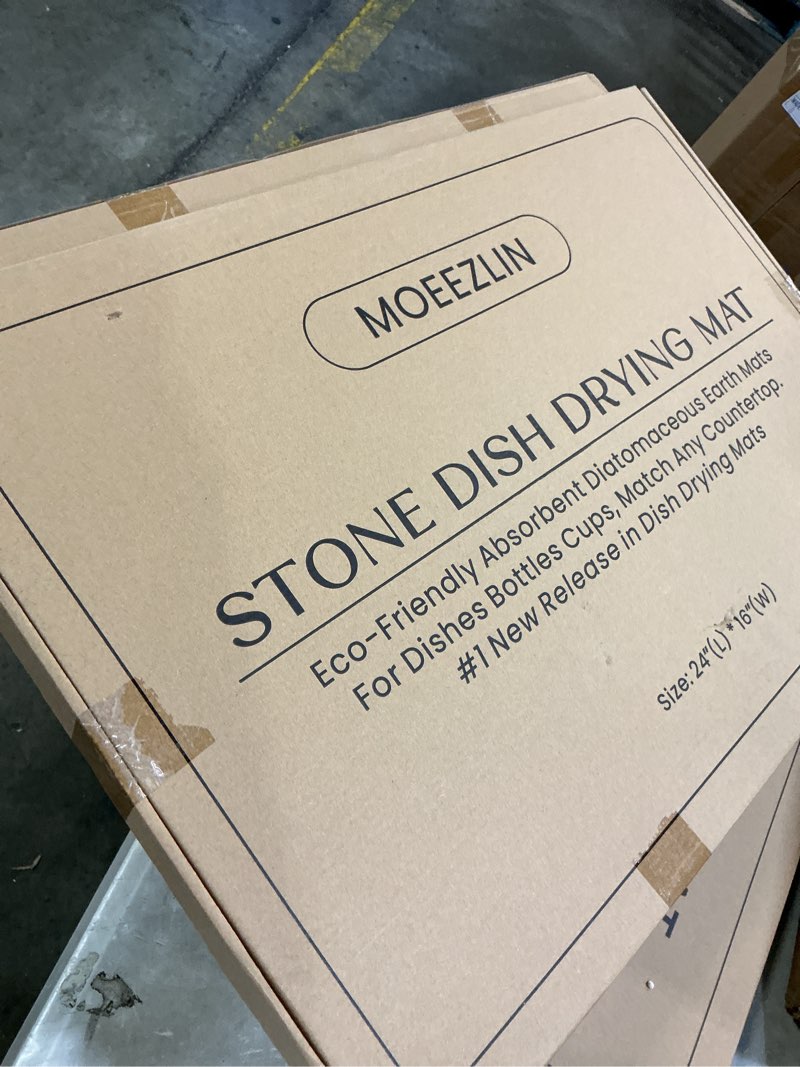 Condition photo showing New/Like New for Large Stone Dish Drying Mat for Kitchen Counter – 24" x 16" White Diatomaceous Earth Mat, Quick Drying & Super Absorbent, Foldable Eco-Friendly Drying Pad for Dishes, Glasses & Bottles