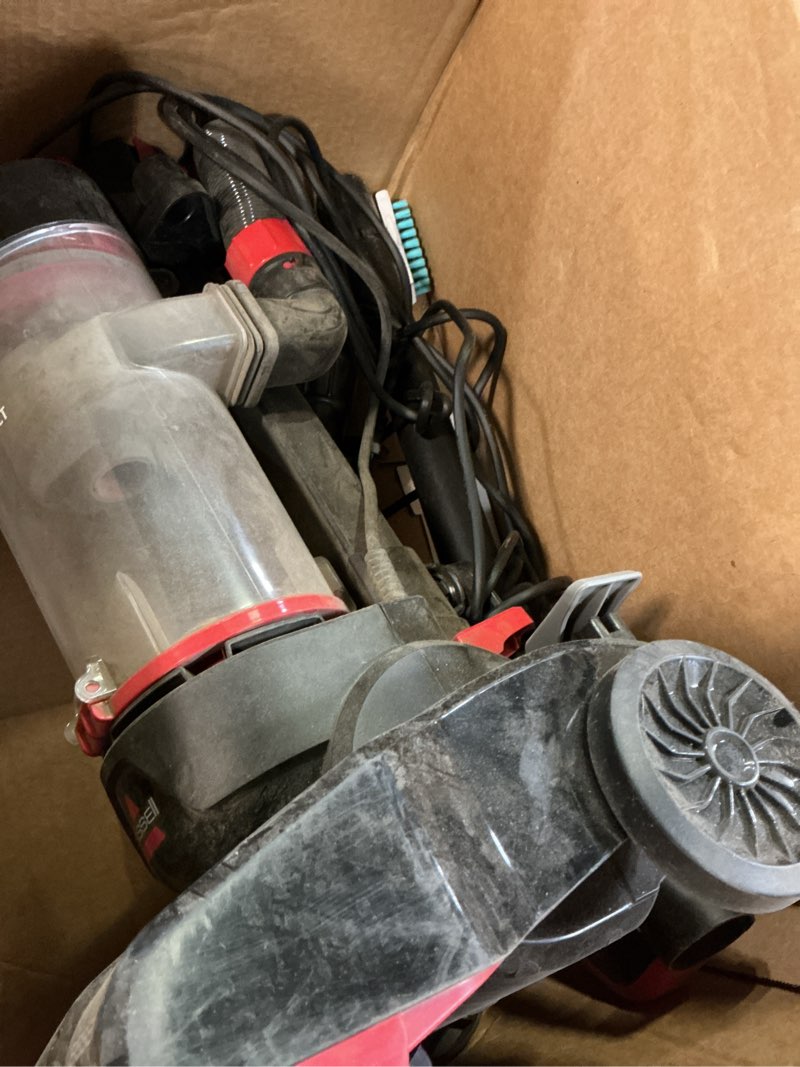 Condition photo showing As Is for bissell cleanview compact upright vacuum, lightweight design for apartments & dorms, powerful suction with removable extension wand & scatter-free technology, 3508