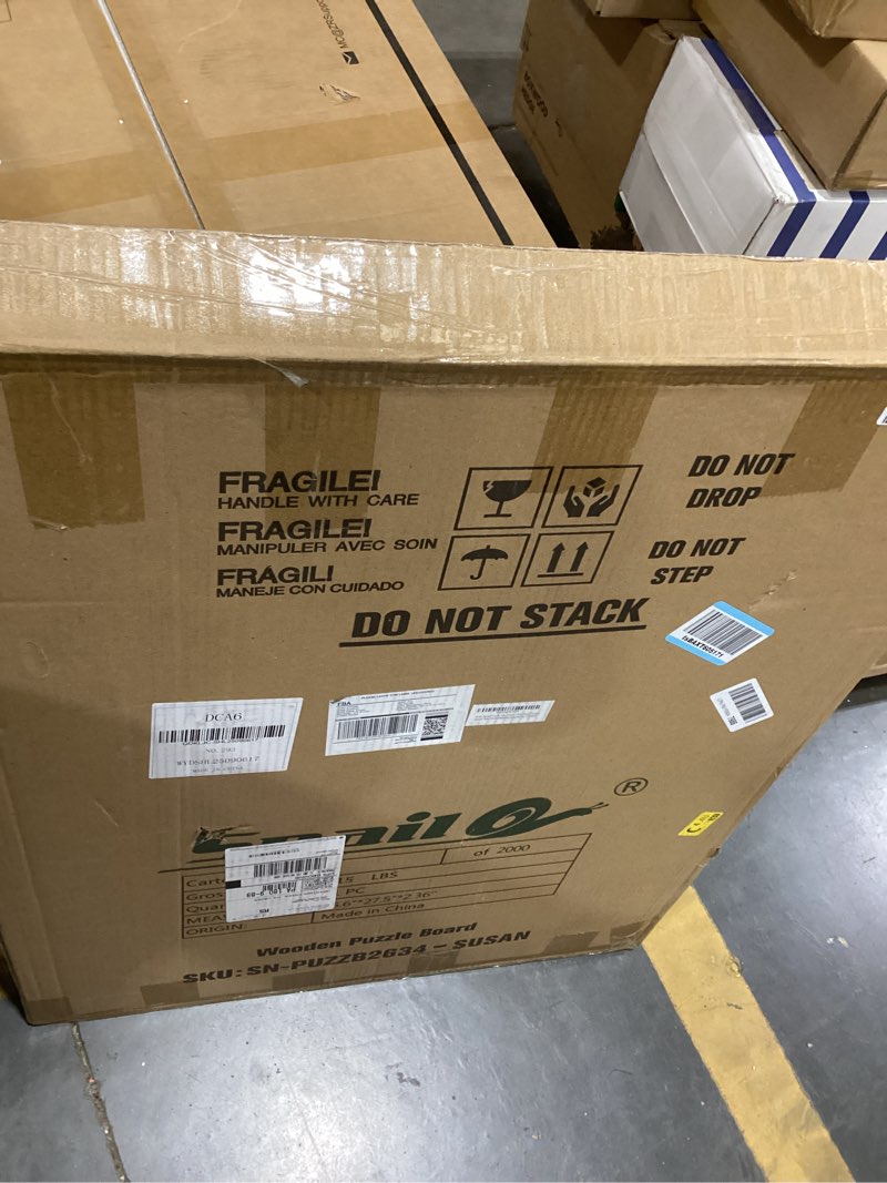 Condition photo showing As Is for SNAIL Jumbo Wooden Jigsaw Puzzle Board Portable Puzzle Plateau with Storage Drawers for Adults, 34"x26" Large Jigsaw Puzzle Table with Smooth Fiberboard Work Surface for 1500 Pieces Puzzles 34"x26"x1.6"