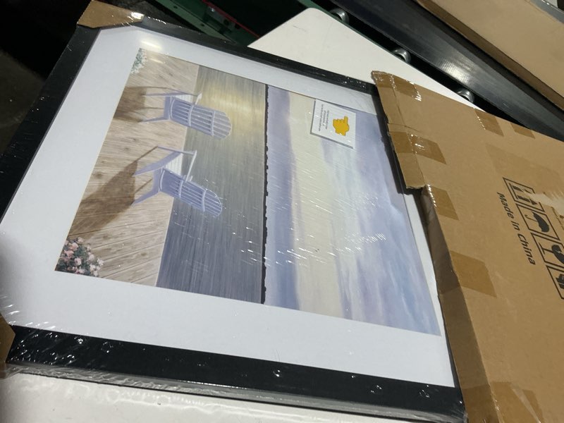 Condition photo showing Good Condition for vnvnk 18x18 frame black, perfect for 18x18 inch picture without mat or 14x14 inch picture with mat, home wall decor picture frame-1 pcs 18x18 black