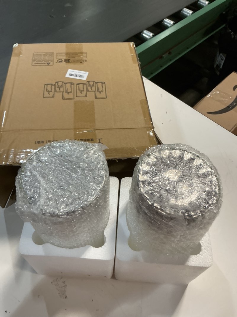 Condition photo showing Good Condition for PHOSPHOR 6 PCS Ribbed Glass Candle Holder, Cylinder Candle Holders for Pillar Candles, Clear Glass Hurricane Candle Holders 6'', 8'', 10'' Glass Cylinder Centerpieces Vases Striped Glass 6 Pcs