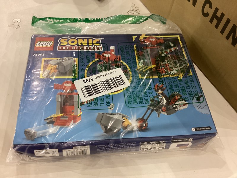 Condition photo showing New/Like New for LEGO Sonic The Hedgehog Shadow The Hedgehog Escape Building Set, Motorcycle Toy, Video Game Character Figures, Sonic Toy for Kids, Gift for Gamers Ages 8 Plus, 76995