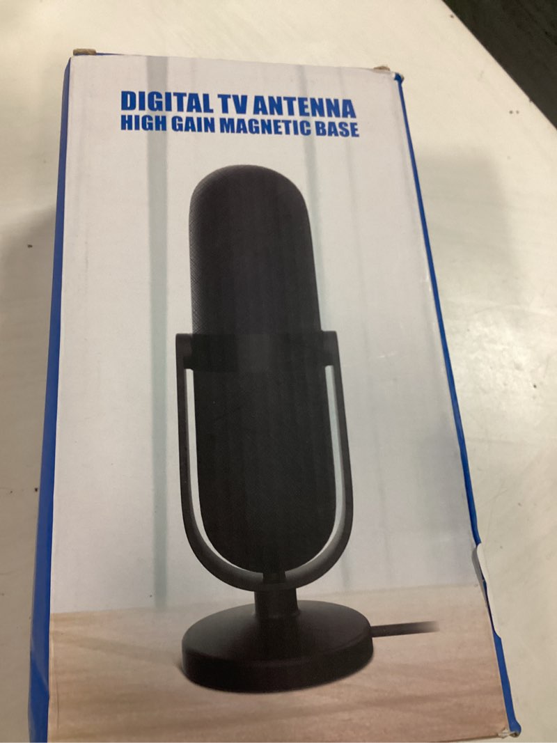 Condition photo showing Good Condition for tv antenna for smart tv indoor 1200+ miles long range reception hd digital tv antenna for local channels supports 4k 1080p with amplifier signal booster and 18ft hd coax cable (black) black compact