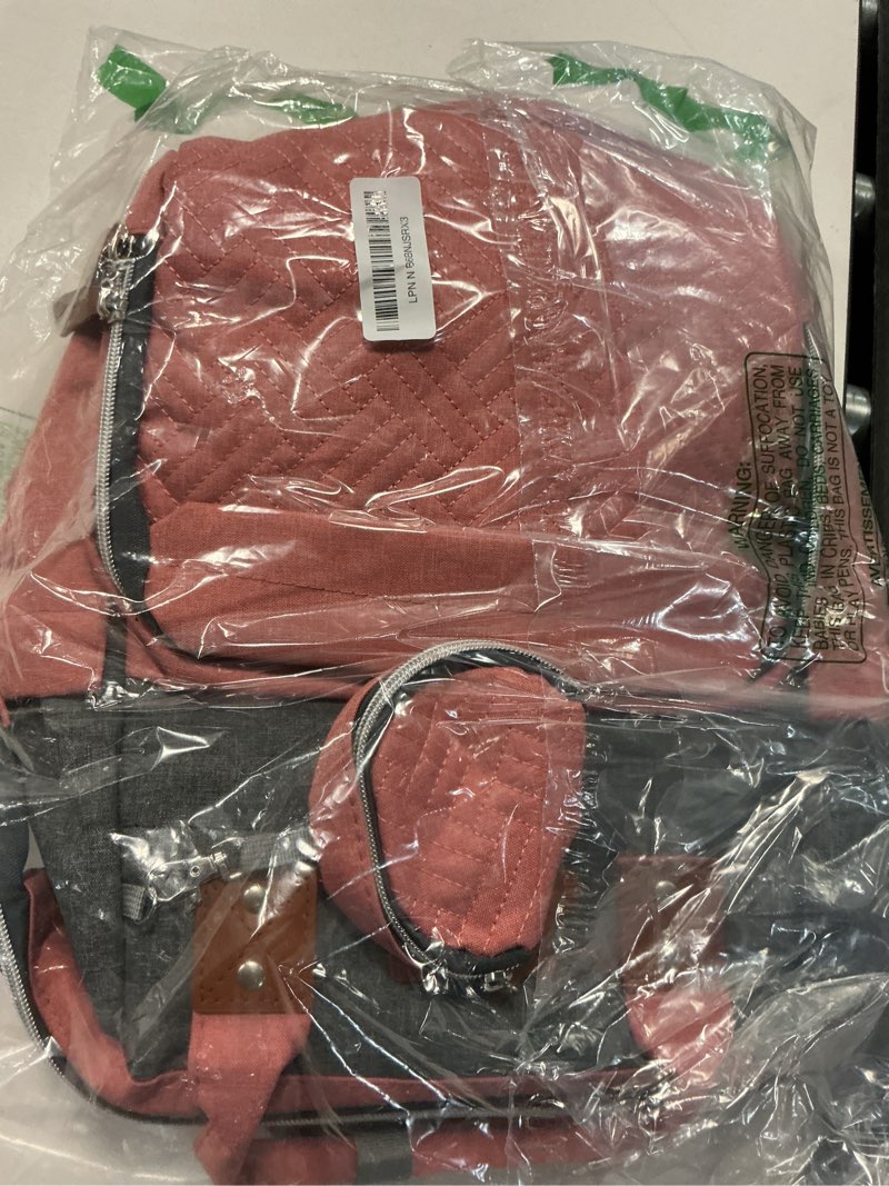 Condition photo showing Good Condition for diaper bag backpack with changing station, large diaper bag, baby bag, multifunctional diaper bag, pinkgray upgrade pinkgray