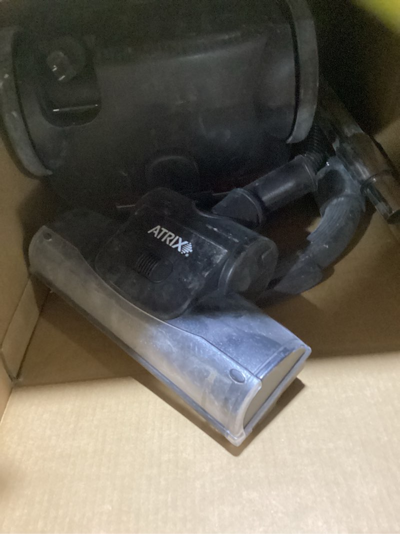 Condition photo showing Good Condition for atrix turbo red ahc-1 hepa canister vacuum cleaner – powerful 1,400w variable speed motor, lightweight 6-quart bag design, 3-stage filtration, telescopic wand, full bag indicator & accessory kit