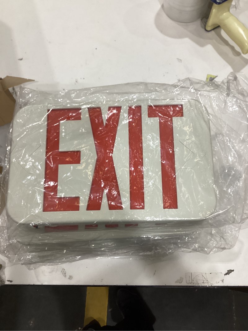 Condition photo showing New/Like New for FREELICHT 6 Pack Red Double-Sided LED Exit Sign with Battery Backup,Exit Sign for Business,Easy To Install,UL Certified,AC 120/277V red 6 Pack