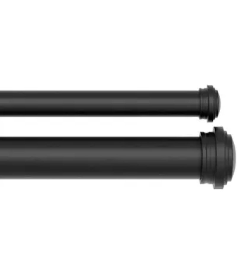 allen + roth beckington 72-in to 144-in matte black steel double traverse curtain rod