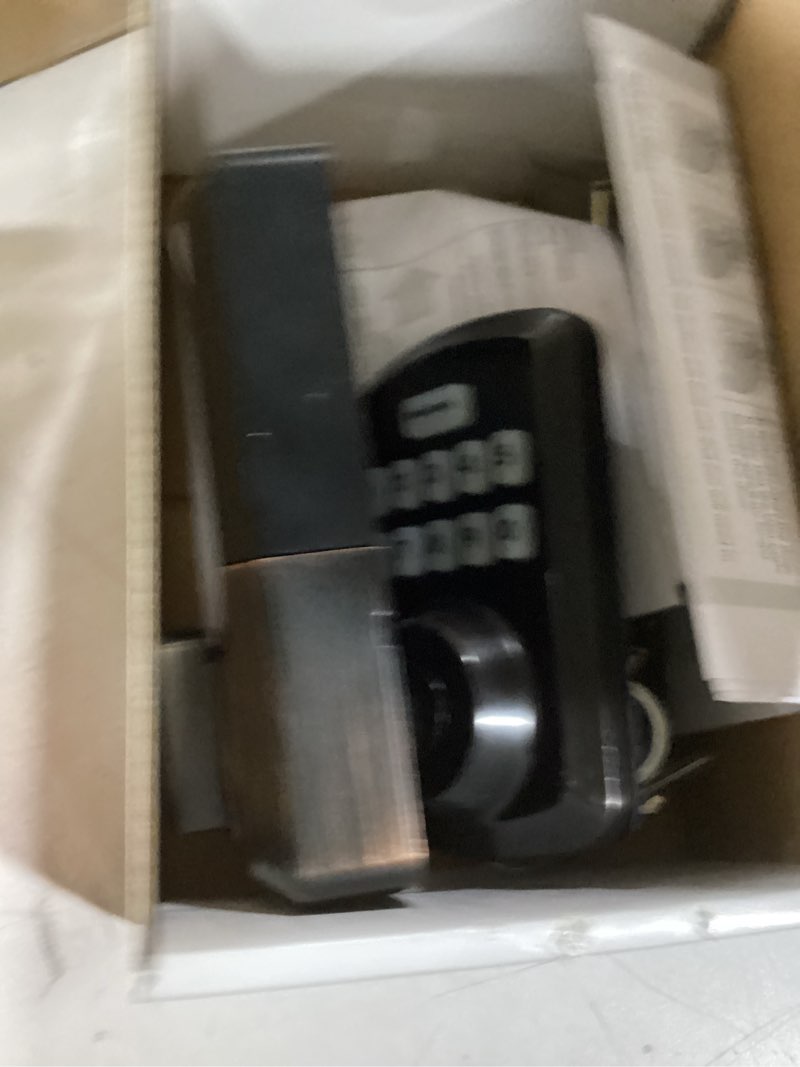 Condition photo showing As Is for Kwikset Powerbolt 250 10-Button Keypad Venetian Bronze Transitional Electronic Deadbolt Door Lock, Featuring Convenient Keyless Entry, Customizable User Codes and Auto-Locking