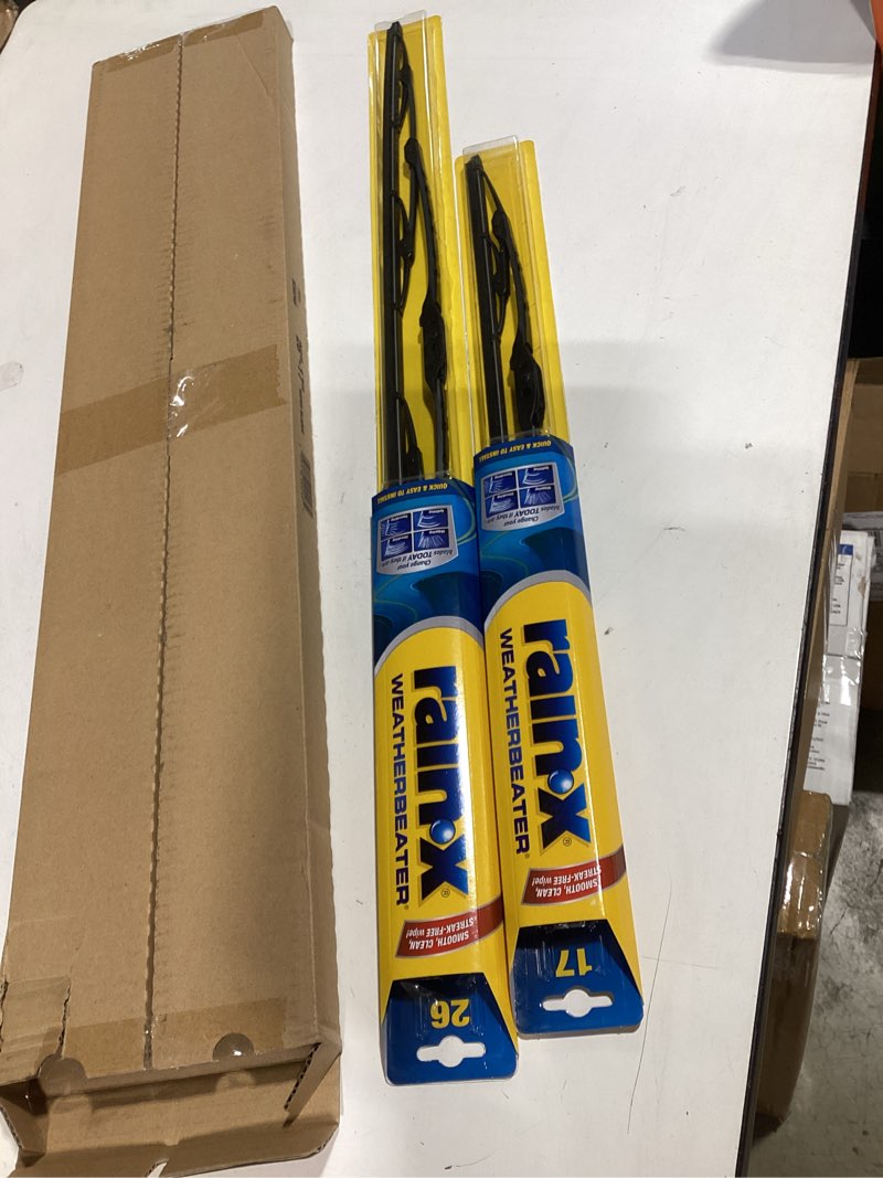 Condition photo showing Good Condition for rain-x 820248 weatherbeater wiper blades, 26" and 17" windshield wipers (pack of 2), automotive replacement windshield wiper blades that meet or exceed oem quality and durability standards 26" and 17" pack of 2