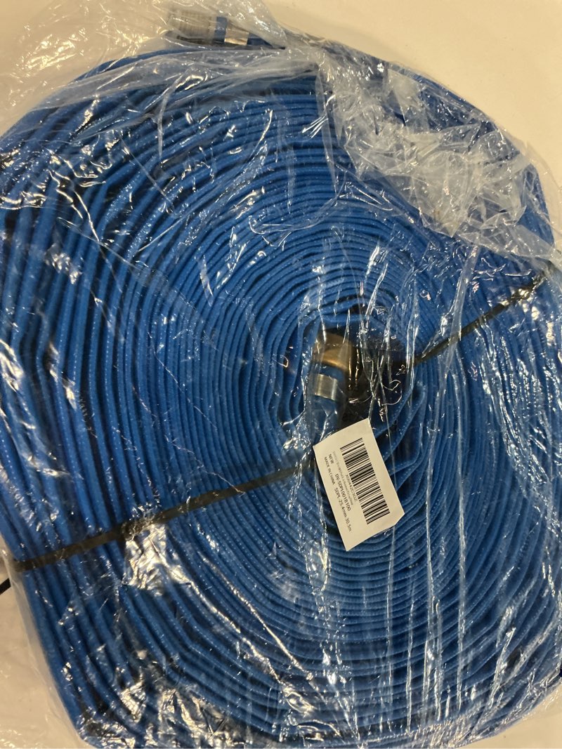 Condition photo showing Good Condition for davco 1" id x 100 ft pool backwash hose, heavy duty reinforced blue pvc lay flat water discharge pump hoses for swimming drain pools and clean filters, with aluminum pin lug fittings 1" id x 100 ft pin lug brass+aluminum