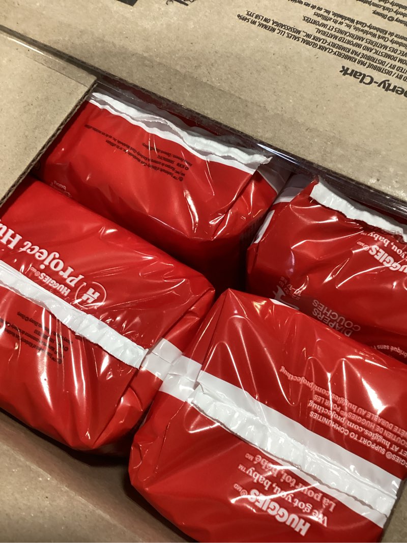 Condition photo showing New/Like New for Huggies Size 4 Diapers, Little Movers Baby Diapers, Size 4 (22-37 lbs), 150 Count (6 Packs of 25), Packaging May Vary Size 4 150