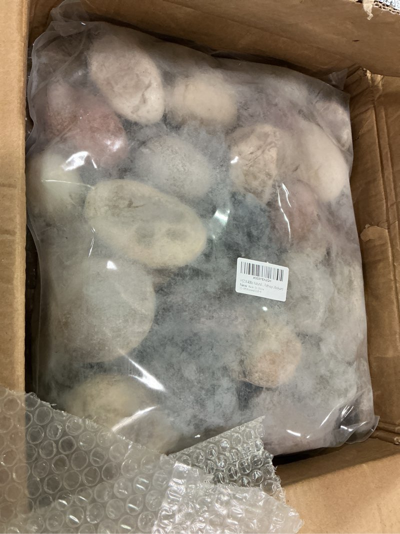Condition photo showing Good Condition for YISZM 40lbs Natural River Rocks, 3"-4" Premium Pebbles for Garden and Landscape Design, Hand-Picked 