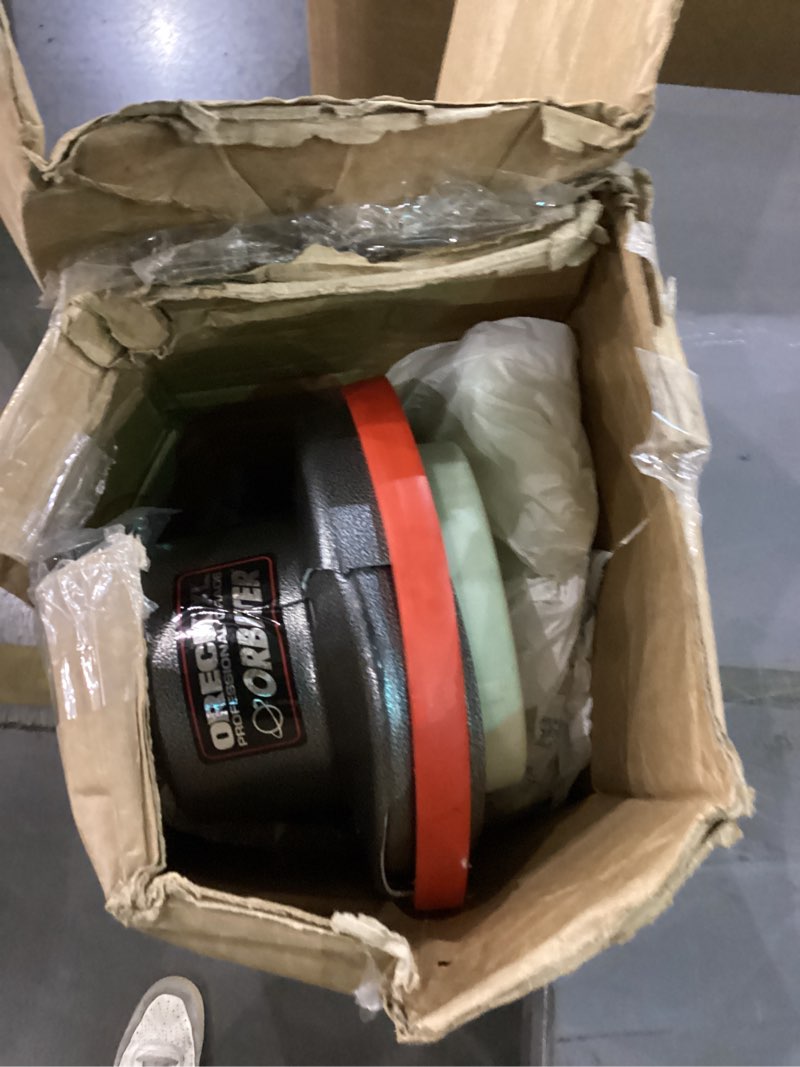 Condition photo showing As Is for Oreck Commercial Orbiter Hard Floor Cleaner Machine, Multi-Purpose Floor Cleaning, Random Orbital Drive, Wide Cleaning Path, 50-Foot Long Cord, ORB550MC, Gray/Red