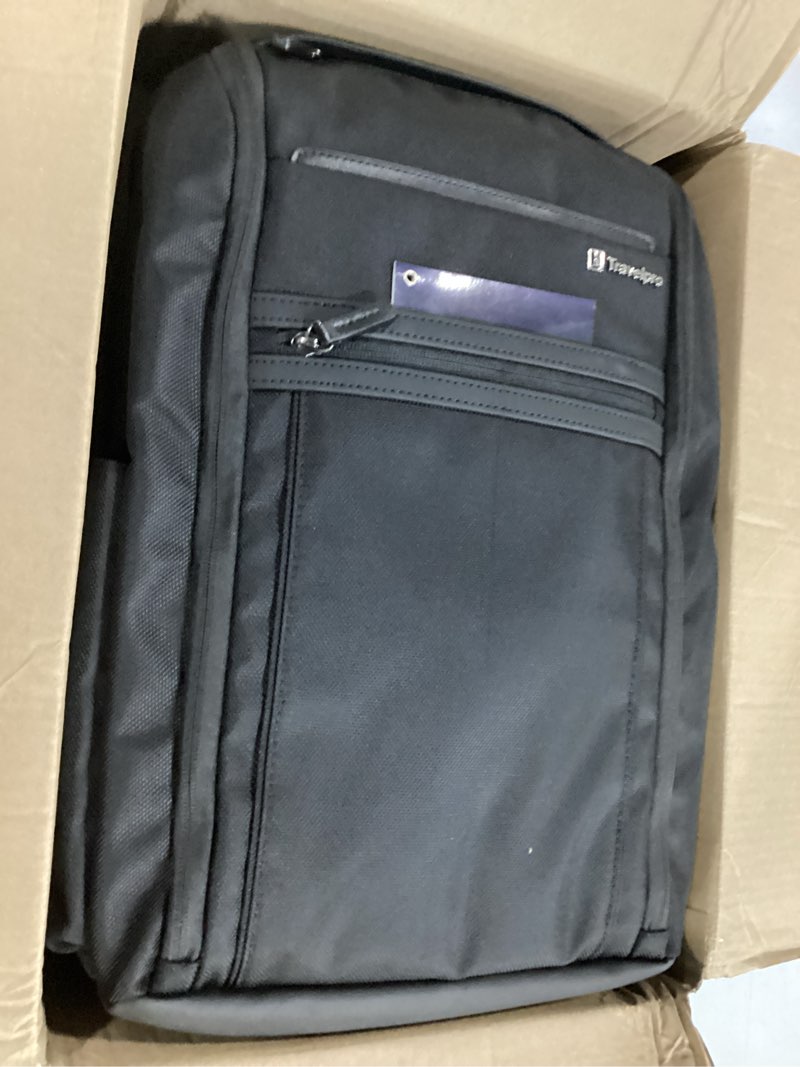 Condition photo showing Good Condition for travelpro crew executive choice 3 slim backpack fits up to 15.6 laptops and tablets, men and women, water-resistant, jet black