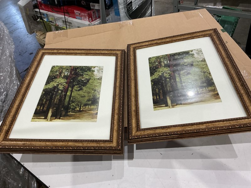 Condition photo showing Good Condition for 12x16 gold picture frame, 2 pack ornate vintage picture frames for wall or tabletop display, 12x16 photo frame gold with real glass, display poster 8.5x11 with mat or 12 x 16 without mat for antique déco antique bronze vintage picture frame 12x16