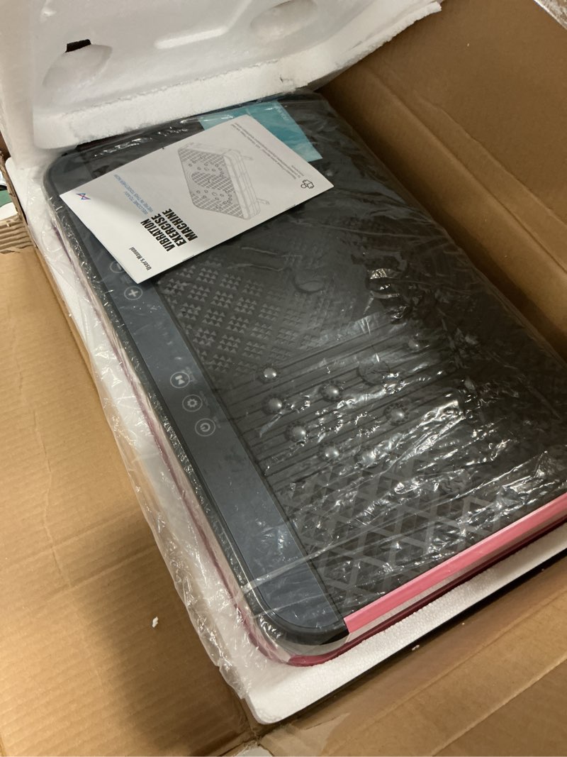 Condition photo showing As Is for AXV Vibration Plate Fitness Platform Exercise Machine Vibrating Shaking Full Body Shaker Workout Vibrate Stand Shake Board Sport Gym for Weight Loss Fat Burner for Women Men SLIM-BLACKPINK