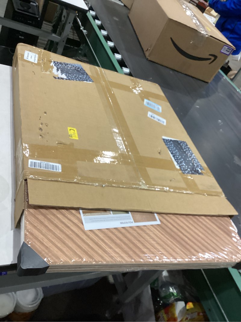 Condition photo showing New/Like New for BTDVR 8 Pack Large Acoustic Wall Panels,94.48"x47.24" Self-Adhesive Soundproof Wall Panels-Total Size (Single Size 23.62"x23.62") Decorative Wood Grain Printing Sound Panels,for Studio,Office,Home 96x48 Inch(8 Pack-24x24 Inch) Log Color