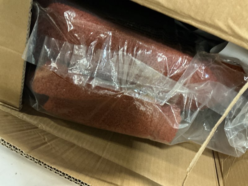 Condition photo showing Good Condition for foldable mushroom-shaped storage ottoman - terracotta color, polyester material, multi-functional storage seat