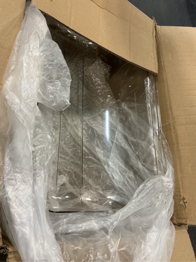 Condition photo showing As Is for baderke clear chafing dish cover with base full size roll top bakery pan display cover clear plastic chafing dessert cake cover food display cover for cake cupcake exhibition