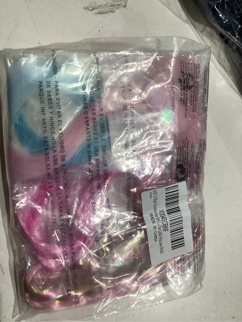 Condition photo showing Good Condition for 6 PCS Tinsel Hair Extensions for Girls, Pink Hair Clips for Toddler Girl, Princess Dress up Hair Pieces, Cute Gifts and Costume Hair Accessories Set for Little Princess (Doll-Inspired)
