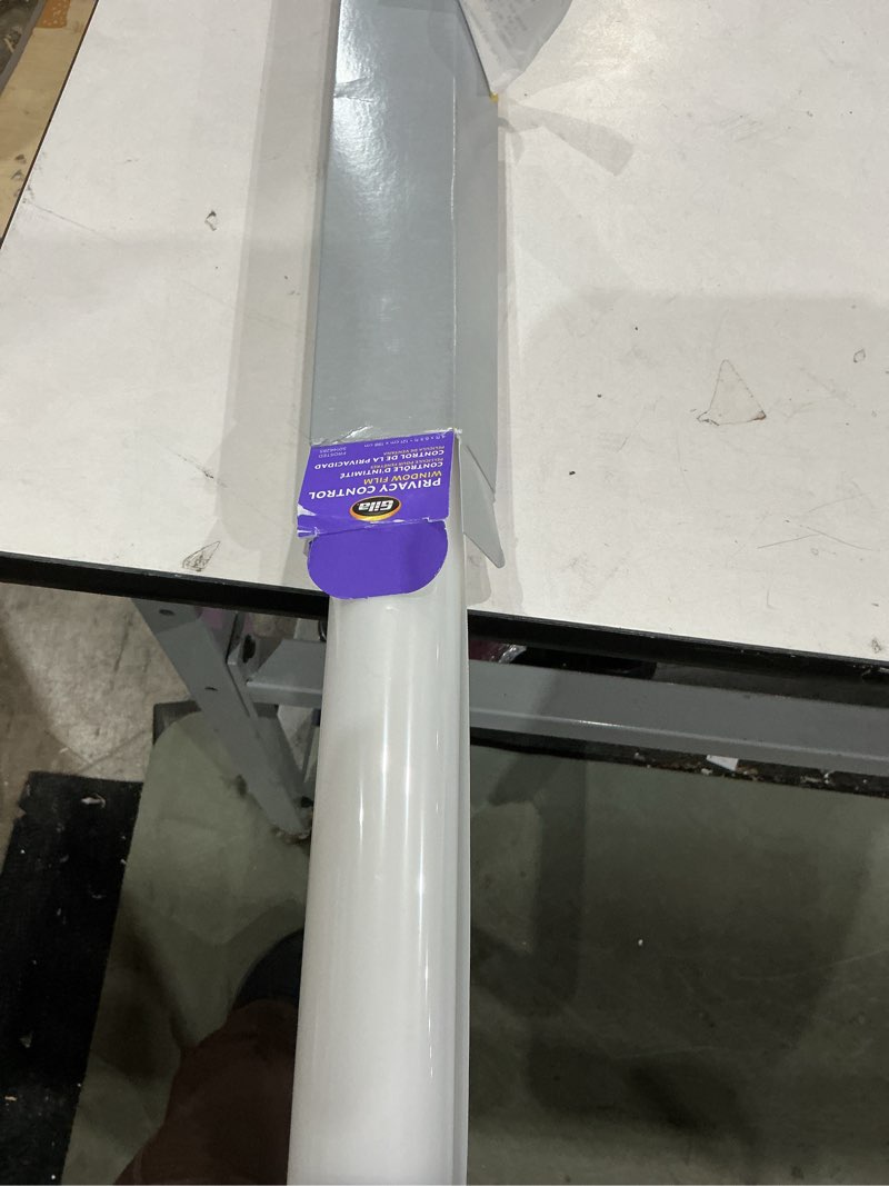 Condition photo showing As Is for gila privacy control white frosted indoor window film 48 in. w x 78 in. l