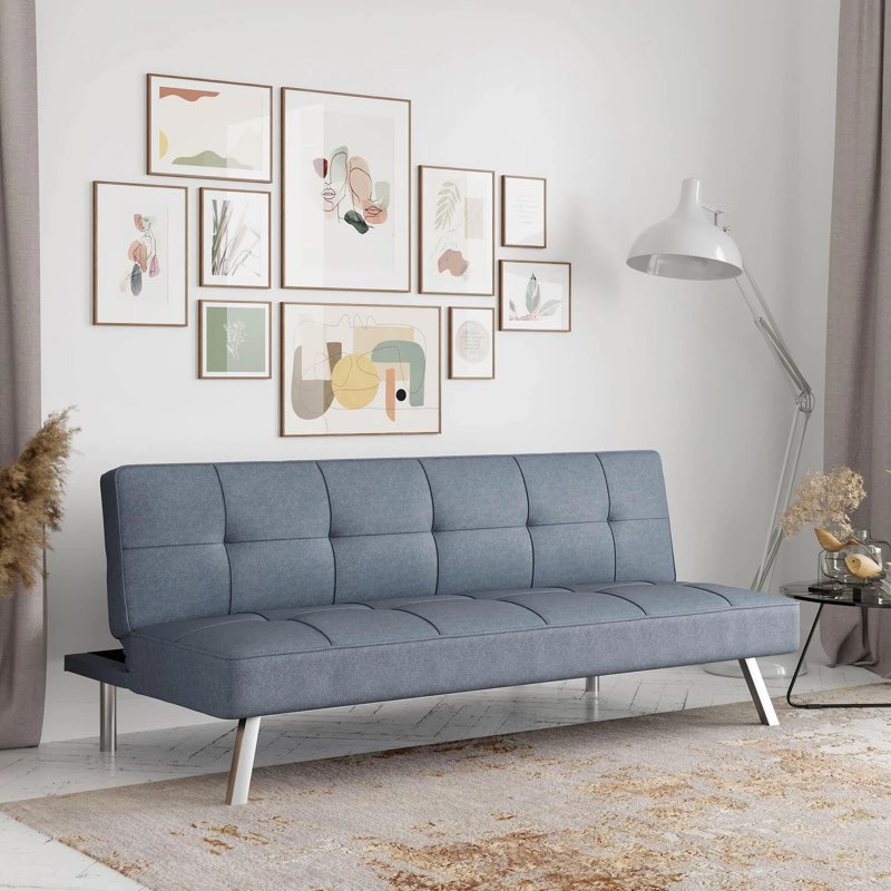 Serta Canyon Charcoal Casual Polyester Twin Sofa bed