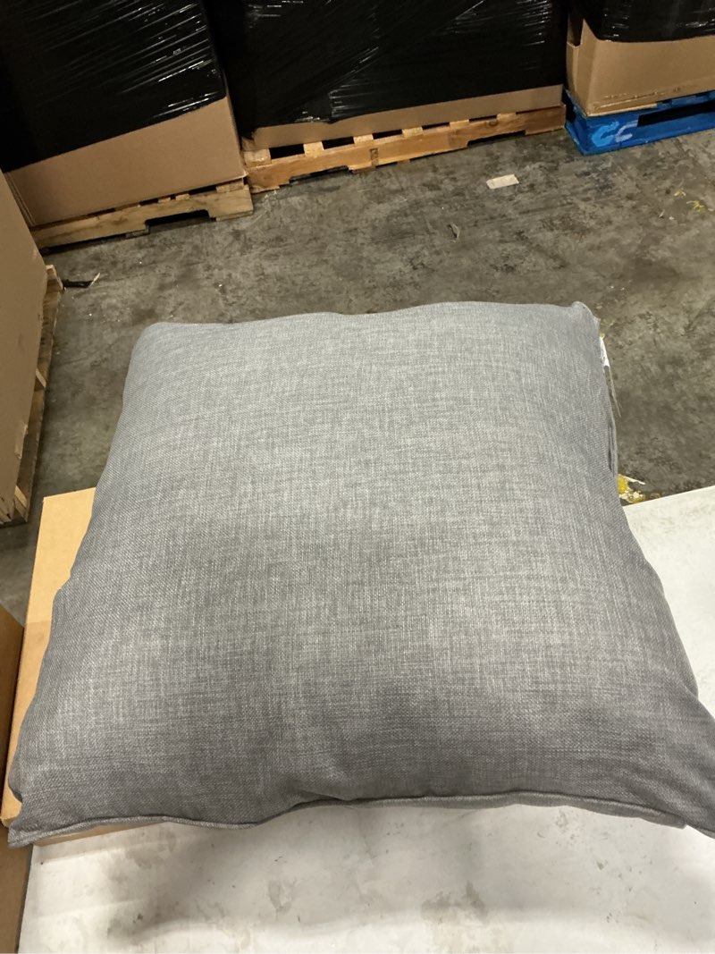 Condition photo showing Good Condition for pillow perfect rave solid indoor/outdoor floor pillow plush fill weather and fade resistant floor - 25 x 25" grey floor - 25" x 25" grey rave graphite"