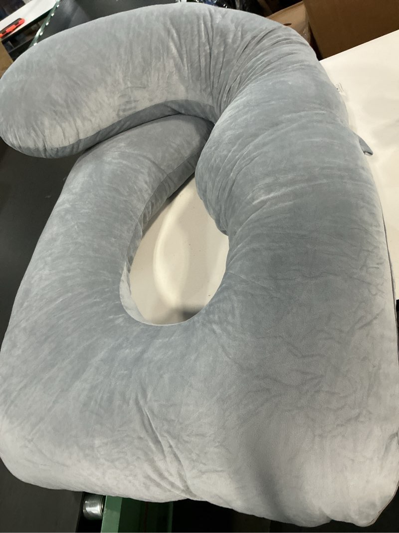 Condition photo showing As Is for Momcozy Pregnancy Pillows for Sleeping, U Shaped Full Body Maternity Pillow with Removable Cover - Support for Back, Legs, Belly, HIPS for Pregnant Women, 57 Inch Pregnancy Pillow for Women, Grey