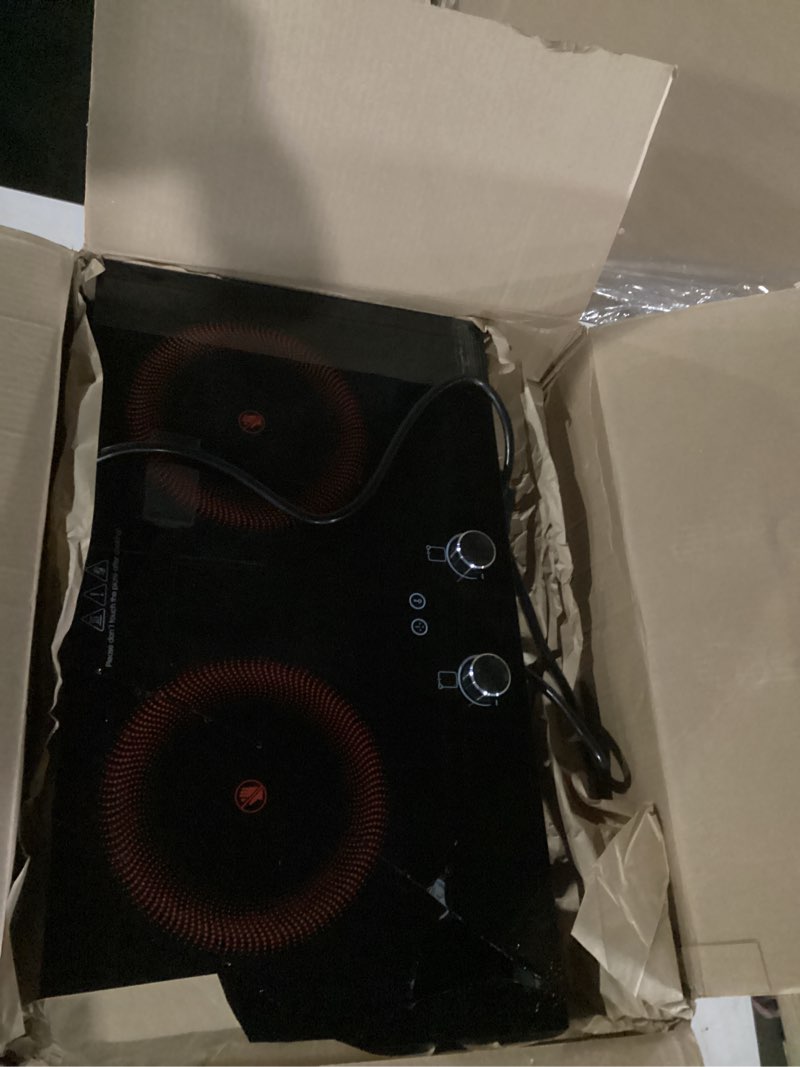 Condition photo showing Good Condition for vbgk electric cooktop,2400w electric stove top,countertop and built-in hot plate with child safety lock, timer, led touch knob control,overheat protection,110v 2 burner induction cooktop