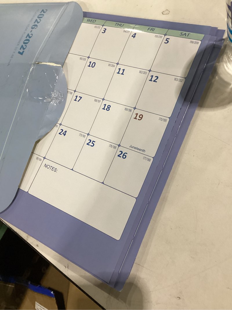Condition photo showing Good Condition for 32" x 48" academic wall calendar 2026-2027, july 2026 - june 2027 folded wet & dry erase, large wall calendar 12 month, vertical/horizontal reversible, school yearly wall planner with julian dates