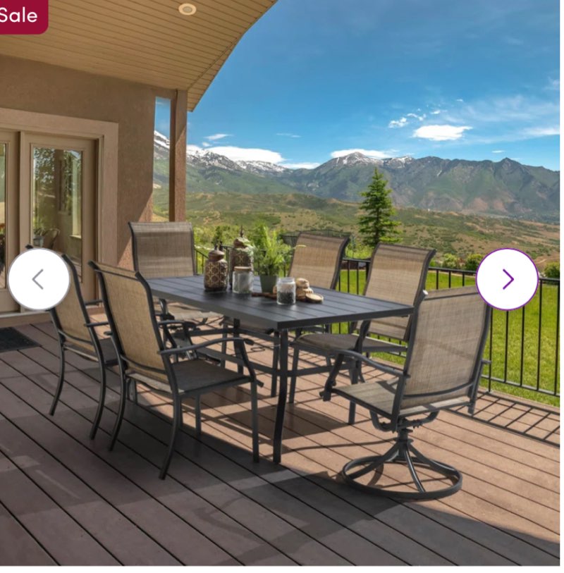 (Incomplete, 2 chair only) Ankita 6 - Person Metal Patio Dining Set with Rectangular Table