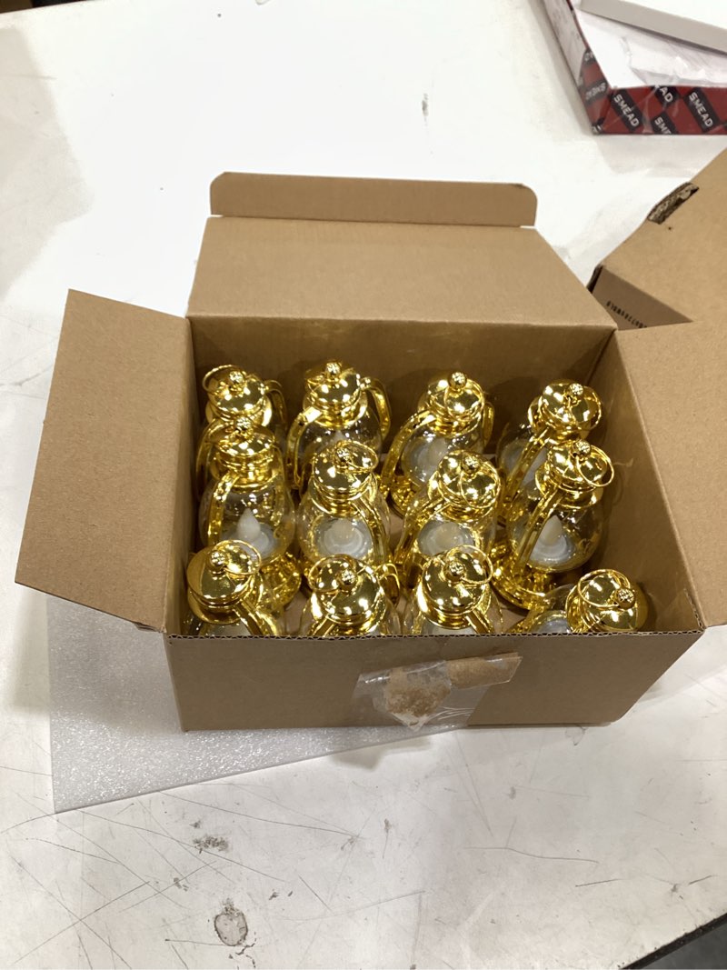 Condition photo showing Good Condition for roceei 12 pcs ramadan eid lantern mini gold lanterns decorative with led candles small eid mubarak decor vintage hanging lantern lights for home table centerpiece party gift gold 12
