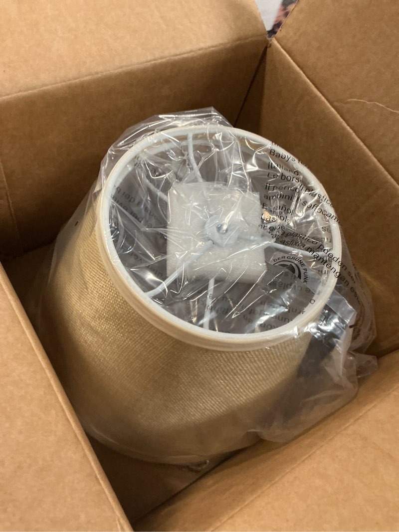 Condition photo showing Good Condition for khaki empire lamp shades set of 2, 5.9" x 9.8" x 6.7" (spider) small lampshades for table lamps, natural linen replacement lamp shades for bedside, home decor, fully assembled oatmeal - 2pcs no clip small - 5.9x9.8x6.7 inch