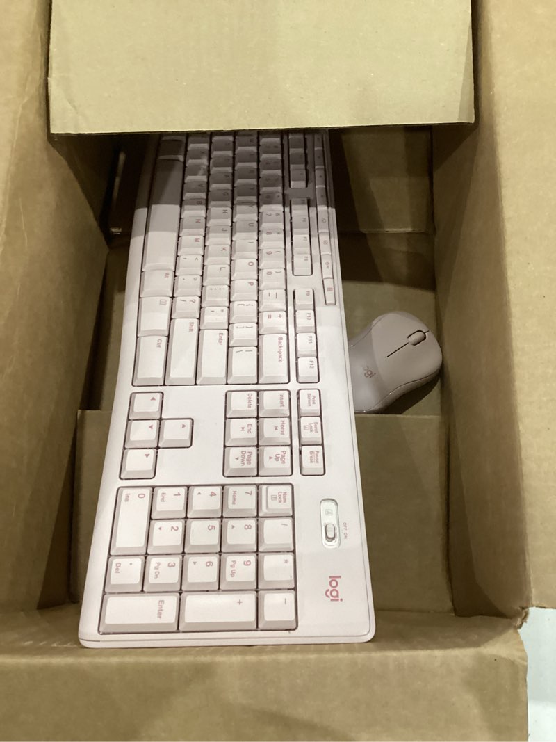 Condition photo showing Good Condition for logitech mk270 wireless keyboard and mouse combo for windows, 2.4 ghz, 8 multimedia keys, pc, laptop, wireless keyboard compact mouse combo - rose rose 1 pack combo