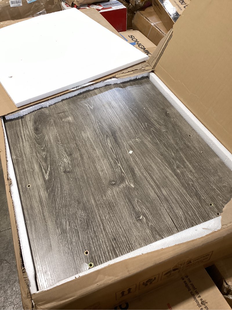Condition photo showing Good Condition for tribesigns writing computer desk, 55 inch heavy duty study desk with z-shaped metal leg, modern simple home office computer desk, grey