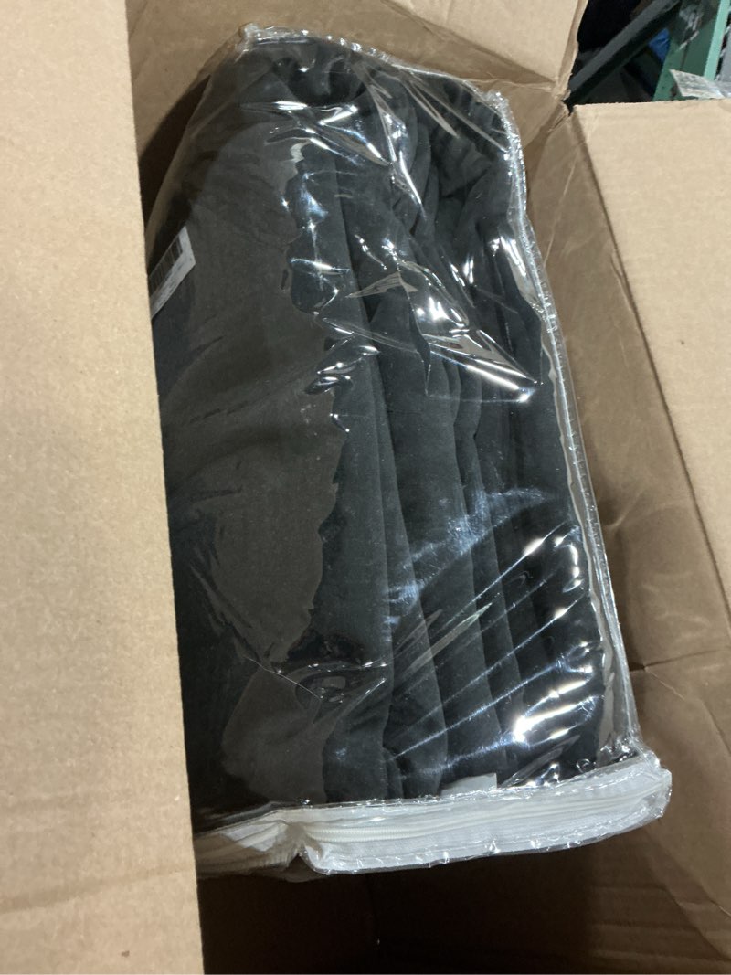 Condition photo showing As Is for NICETOWN Sound Barrier 100% Blackout Divider Curtains 108", Airborne Particles Dust, Smoke, Pollution, Noise, Cold & Cold Blocking Drapes for Nursery/Daytime Sleep/Bedroom (Black, 2 PCs, 52" Wide) Dust Filter | Grommet | Black 52"W x 108"L (Pack of 2)