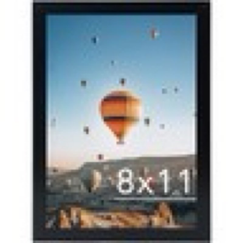 set of 8x11 black picture frames – modern lightweight wall or desk display