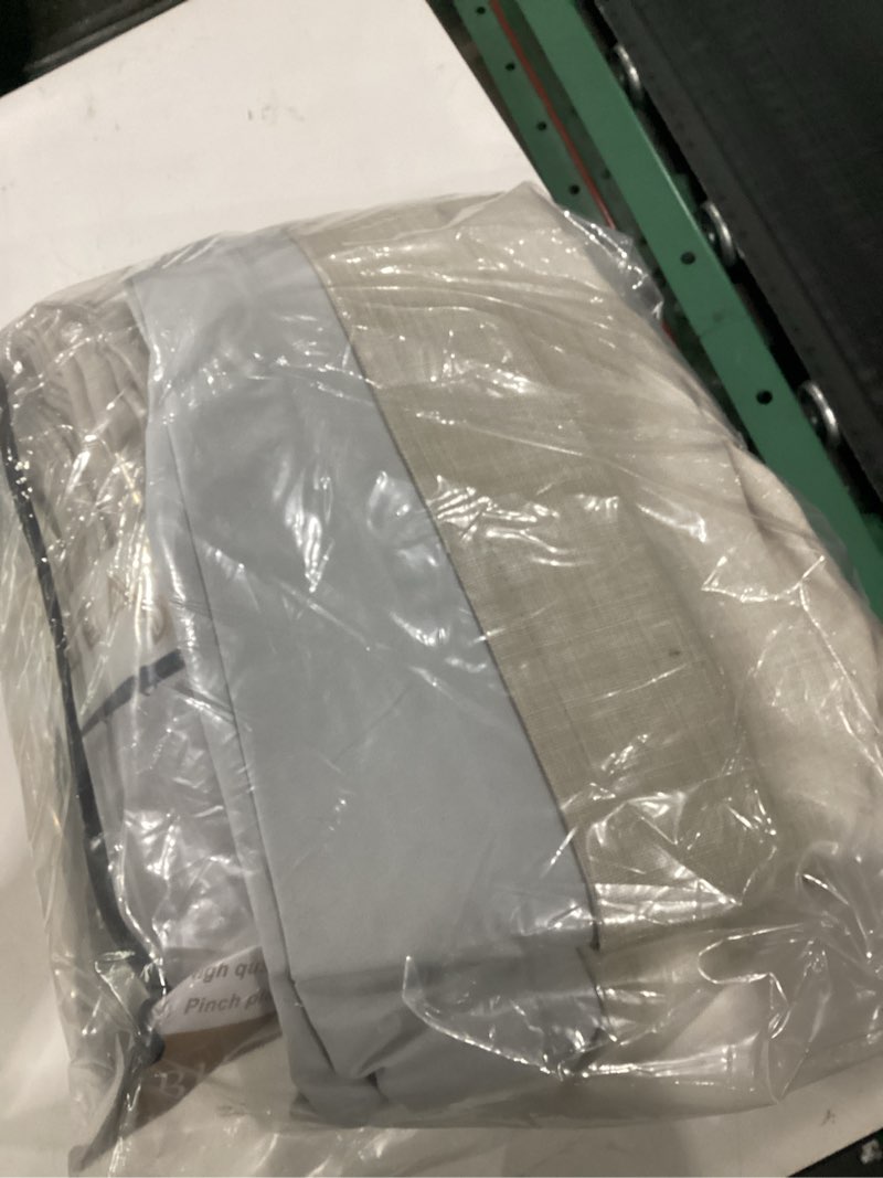 Condition photo showing Good Condition for Blackout Linen Double Layer Classroom Curtains 86 Inches Long 2 Panels Set, Greyish Beige Memory Tra