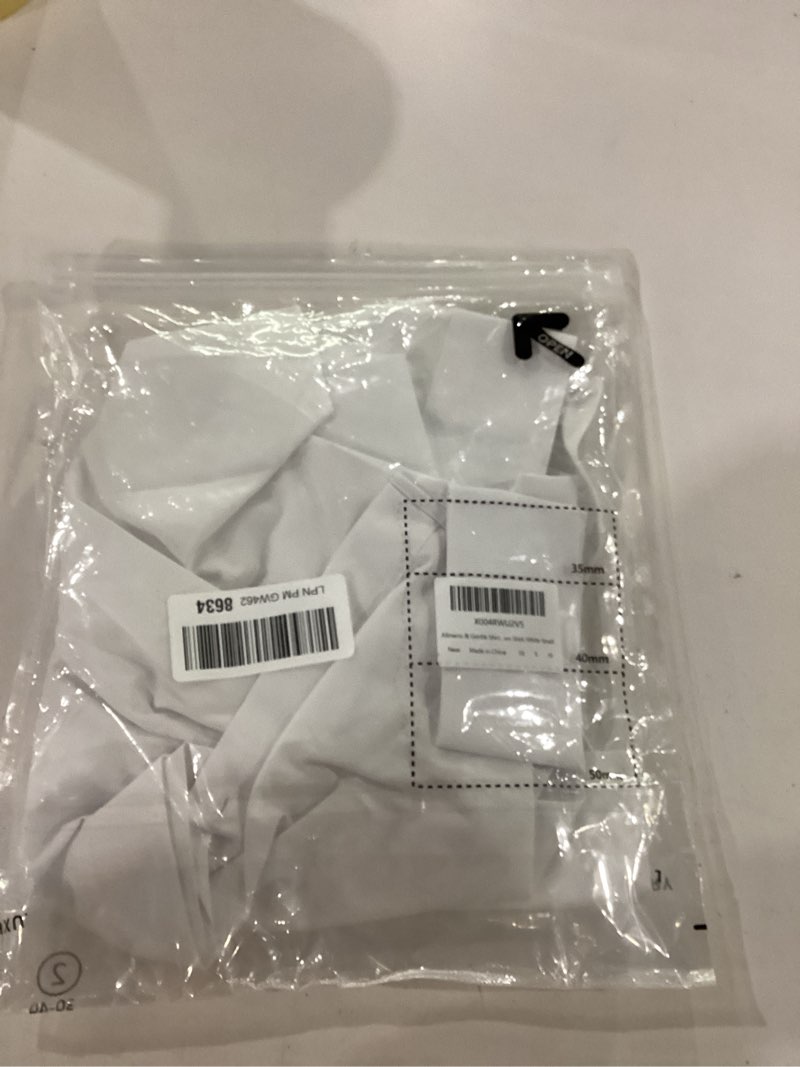 Condition photo showing Good Condition for alimens & gentle men’s dress shirts long sleeve stretch wrinkle free business casual button down shirt white small