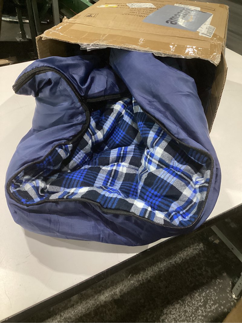 Condition photo showing Good Condition for 100% cotton flannel sleeping bag for adults, big&tall size backpacking lightweight waterproof for girls boys mens teen for camping hiking outdoor travel with compression bags 59-77?- blue/blue