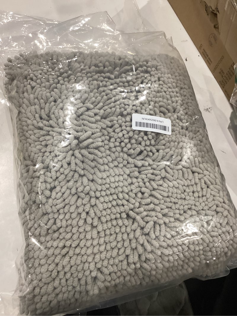 Condition photo showing Good Condition for bathroom rugs 70x24,super absorbent soft,thick,machine washable chenille bath mat,non slip toilet floor rug,bath mats for bathroom floor, home decor accessories,grey grey 2' x 5'10" (70''x24'' bathroom rugs)