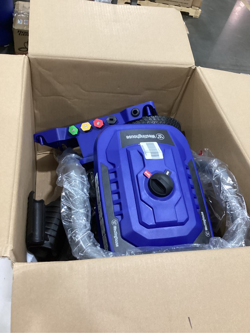 Condition photo showing Good Condition for westinghouse wpx2300e electric pressure washer, 2300 max psi and 1.76 max gpm, induction motor, onboard soap tank, spray gun and wand, 5 nozzle set, for cars/fences/driveways/homes/patios/furniture