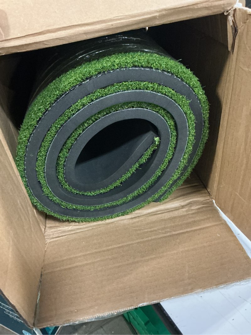 Condition photo showing Good Condition for golf mat, 5x4ft/6x4ft large golf hitting mats for practice outdoor indoor, 26mm thick, high-elasticity artificial turf mat for garage simulator chipping driving swinging training, gifts for him men 5x4ft 26mm large sized