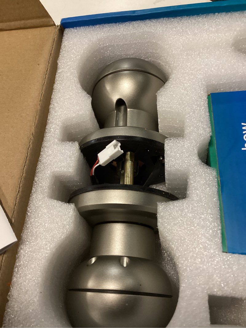 Condition photo showing Good Condition for smart door knob fingerprint door lock 4-in-1 keyless entry (fingerprint/app/code/key) with auto-lock easy install for home/bedroom/office-silver